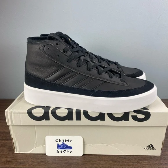 adidas | Shoes | Adidas Znsoredhi Leather Sneaker Shoes Black White Ig437  Mens Sz 15 | Poshmark
